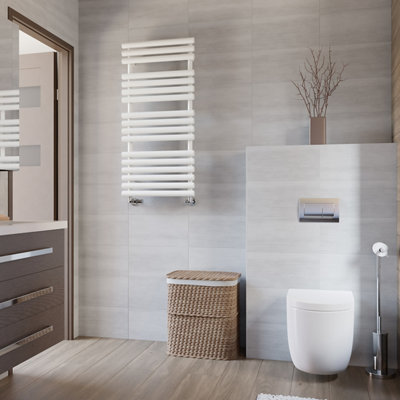 Terma Rolo Heated Towel Rail - 1085 x 520mm - White - Image 5