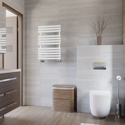 Terma Rolo Heated Towel Rail - White - 755 x 520mm - Image 3