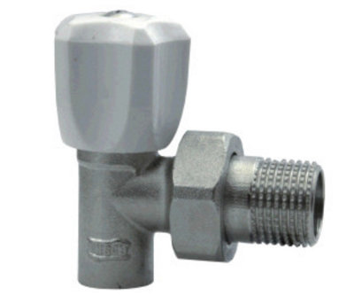 Goshe Angled 15mm X G1/2 Inch Male Bsp Soldered Radiator Heater Valve With Handle from B&Q