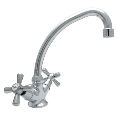 B&Q -  Traditional Retro 'f' Spout Cross Head Kitchen Bathroom Standing Faucet Tap