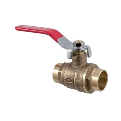 Goshe Straight Shutoff Valve 22mm Soldered Radiator Heater Dn22 With Red Handle from B&Q