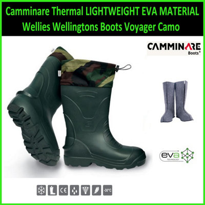 Camminare Thermal Lightweight Eva Material Wellies Wellingtons Boots Voyager Camo (Size Uk 11.5/eu 47) from B&Q