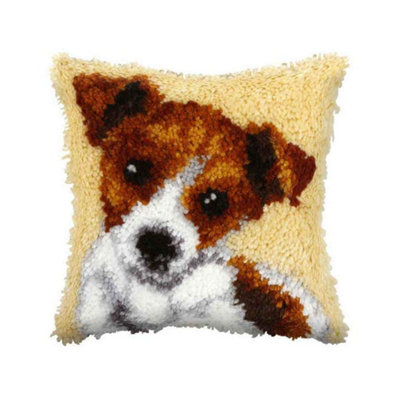 B&Q -  Cushion Jack RussellLatch Hook Kit: Cushion: Small: Jack RussellOrchidea