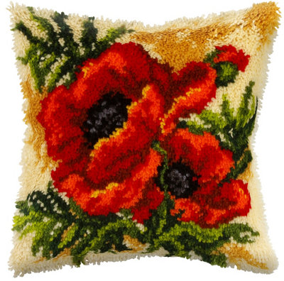 B&Q -  L/hk Cushion PoppyLatch Hook Kit: Cushion: Large: PoppyOrchidea