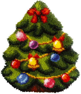 Minerva Latch Hook Kit Cushion Shaped Christmas Tree Orchidea Orc.4096 - Image 4