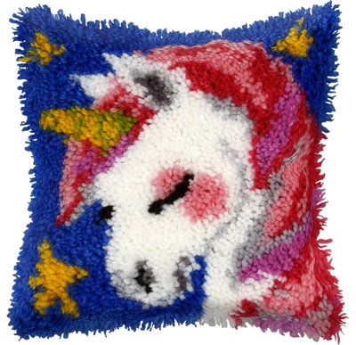 B&Q -  L/hk Cushion UnicornLatch Hook Kit: Cushion: Small: UnicornOrchidea - Image 4