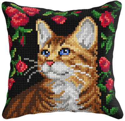 B&Q -  Cross Stitch Kit: Cushion: Large: Cat (Quickpoint Pillow Cover Kit)