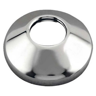 B&Q -  Cone Shaped Chrome Plated Steel 3/4" Inch Pipe Collar Oval Cover 80mm Wide