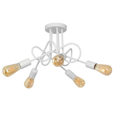 Luminosa Lighting Luminosa Oxford Multi Arm Semi Flush Ceiling Light White 50Cm from B&Q