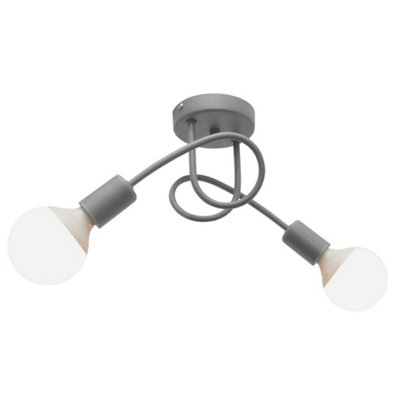 Luminosa Lighting Luminosa Oxford Multi Arm Semi Flush Ceiling Light Grey 38Cm from B&Q