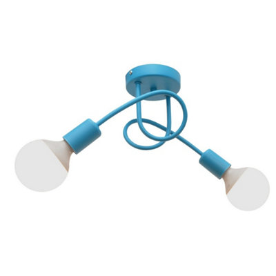 Luminosa Ing Luminosa Oxford Multi Arm Semi Flush Ceiling 38Cm Light/Turquoise