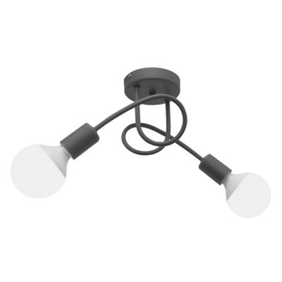Luminosa Lighting Luminosa Oxford Multi Arm Semi Flush Ceiling Light Smokey 38Cm from B&Q