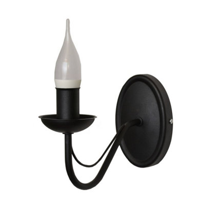 Luminosa Lighting Luminosa Malbo Candle Wall Lamp Black 25Cm from B&Q