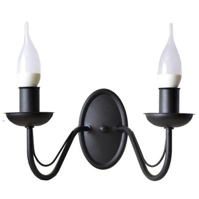 Luminosa Lighting Luminosa Malbo Candle Wall Lamp Black 32Cm from B&Q