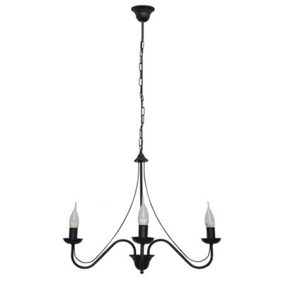 Luminosa Lighting Luminosa Malbo Multi Arm Pendant Ceiling Light Black 60Cm from B&Q