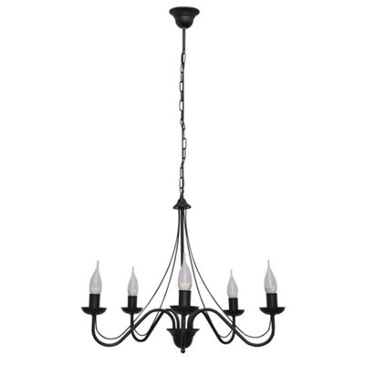Luminosa Lighting Luminosa Malbo Multi Arm Pendant Ceiling Light Black 60Cm from B&Q