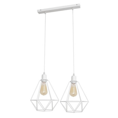 Luminosa Lighting Luminosa Karo Straight Bar Pendant Ceiling Light White 50Cm from B&Q