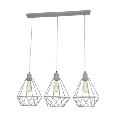 Luminosa Lighting Luminosa Karo Straight Bar Pendant Ceiling Light Grey 78Cm from B&Q