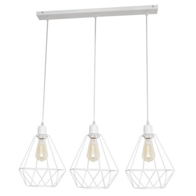 Luminosa Lighting Luminosa Karo Straight Bar Pendant Ceiling Light White 78Cm from B&Q
