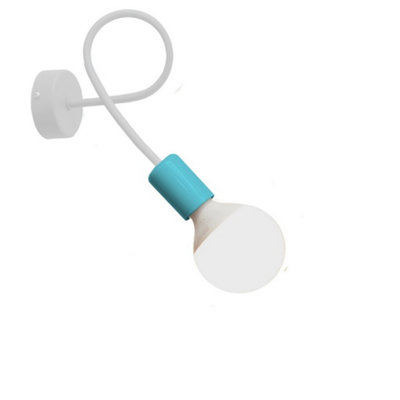 B&Q -  Luminosa Oxford Wall Lamp WhiteTurqouise 25Cm
