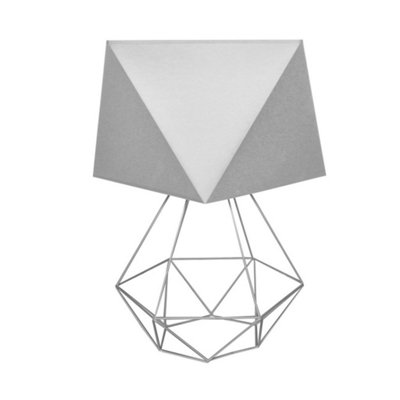 Luminosa Lighting Grey Luminosa Karo Table Lamp 35Cm