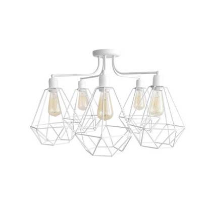 Luminosa Lighting Luminosa Karo Multi Arm Semi Flush Ceiling Light White 75Cm from B&Q