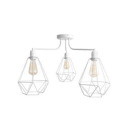 Luminosa Lighting Luminosa Karo Multi Arm Semi Flush Ceiling Light White 75Cm from B&Q