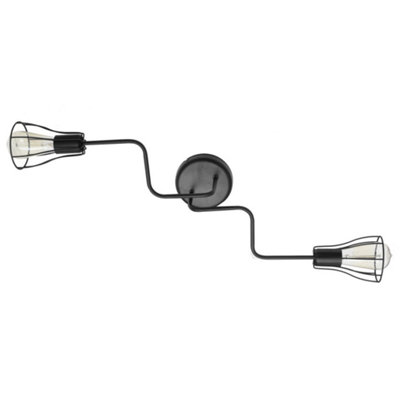 Luminosa Lighting Luminosa Tube Multi Arm Semi Flush Ceiling Light Black 82Cm from B&Q