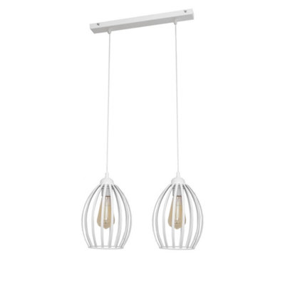 B&Q -  Luminosa Dali Straight Bar Pendant Ceiling Light White 50Cm