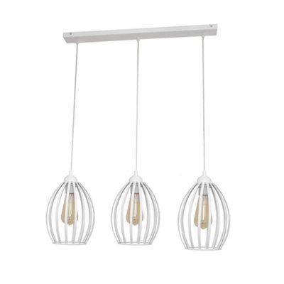 B&Q -  Luminosa Dali Straight Bar Pendant Ceiling Light White 70Cm