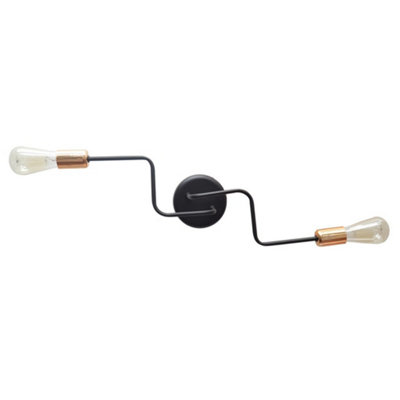 Luminosa Lighting Luminosa Tube Multi Arm Semi Flush Ceiling Light BlackCopper 54Cm from B&Q