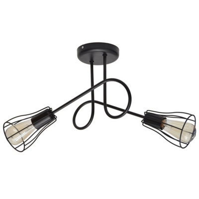 Luminosa Lighting Light/Black Luminosa Ing Luminosa Oxford Multi Arm Semi Flush Ceiling 41Cm