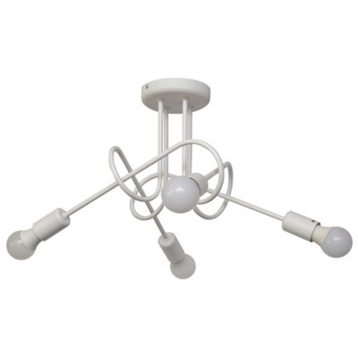 Luminosa Lighting Luminosa Oxford Multi Arm Semi Flush Ceiling Light White 44Cm from B&Q