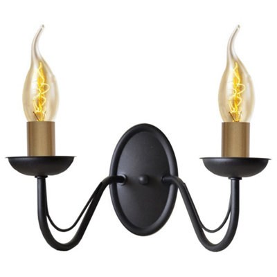 Luminosa Lighting Luminosa Malbo Candle Wall Lamp BlackPatina 32Cm from B&Q