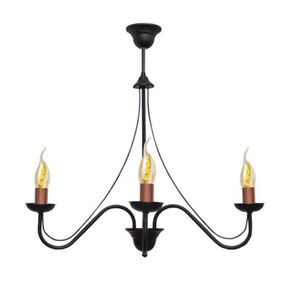 Luminosa Lighting Luminosa Malbo Multi Arm Pendant Ceiling Light BlackCopper 60Cm from B&Q
