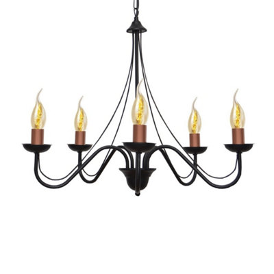 Luminosa Lighting Luminosa Malbo Multi Arm Pendant Ceiling Light BlackCopper 60Cm from B&Q