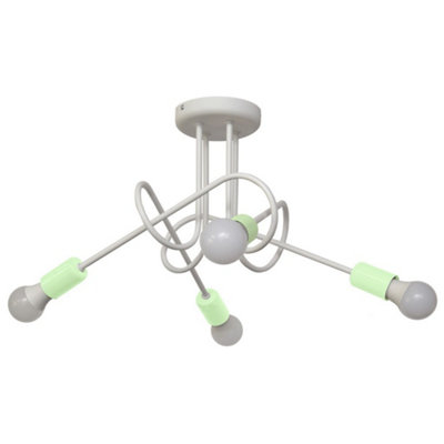 Luminosa Lighting Luminosa Oxford Multi Arm Semi Flush Ceiling Light WhiteMinth 44Cm from B&Q