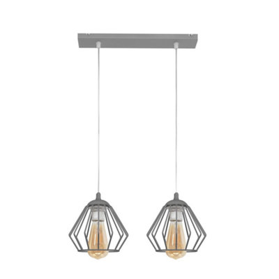 Luminosa Ing Luminosa Agat Straight Bar Pendant Ceiling 40Cm Light/Grey