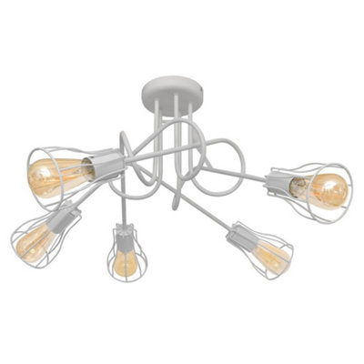 Luminosa Lighting Luminosa Oxford Multi Arm Semi Flush Ceiling Light White 64Cm from B&Q