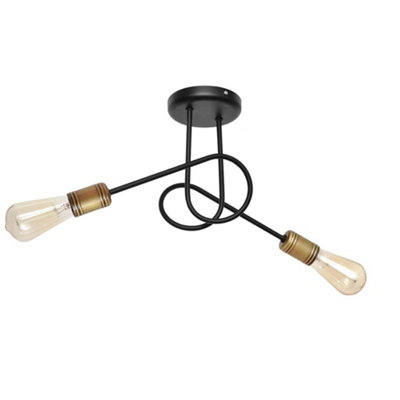 Luminosa Lighting Luminosa Oxford Multi Arm Semi Flush Ceiling Light BlackPatina 38Cm from B&Q