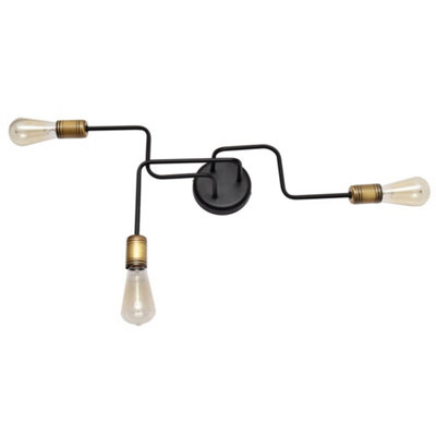 Luminosa Lighting Luminosa Tube Multi Arm Semi Flush Ceiling Light BlackPatina 66Cm from B&Q