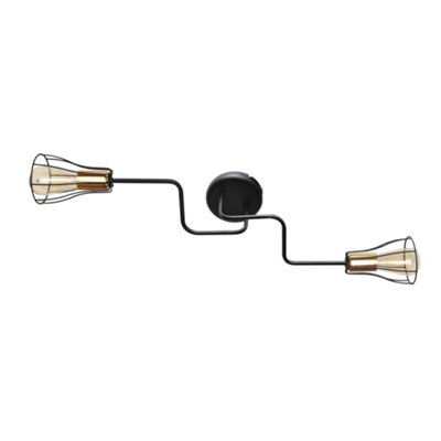 Luminosa Lighting Luminosa Tube Multi Arm Semi Flush Ceiling Light BlackCopper 82Cm from B&Q