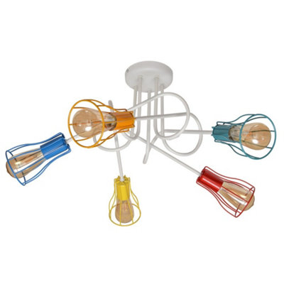 Luminosa Lighting Luminosa Oxford Multi Arm Semi Flush Ceiling Light Multi-Coloured 64Cm from B&Q