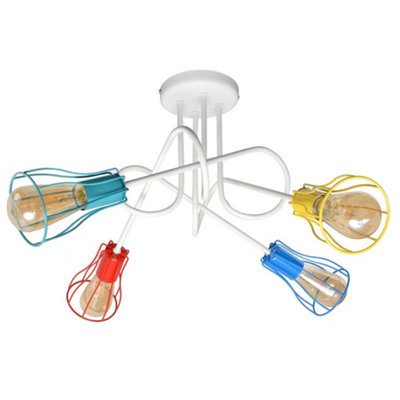 Luminosa Lighting Luminosa Oxford Multi Arm Semi Flush Ceiling Light Multi-Coloured 64Cm from B&Q