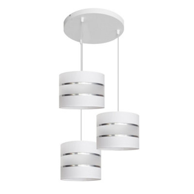 Luminosa Lighting Luminosa Helen Cluster Pendant Ceiling Light WhiteSilver 35Cm from B&Q