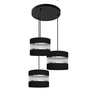 Luminosa Lighting Luminosa Helen Cluster Pendant Ceiling Light BlackSilver 35Cm from B&Q