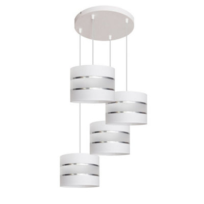 Luminosa Lighting Luminosa Helen Cluster Pendant Ceiling Light WhiteSilver 35Cm from B&Q