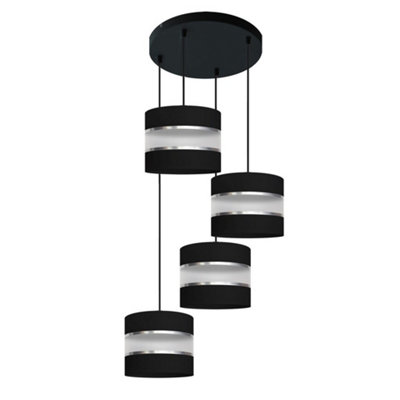 Luminosa Lighting Luminosa Helen Cluster Pendant Ceiling Light BlackSilver 35Cm from B&Q