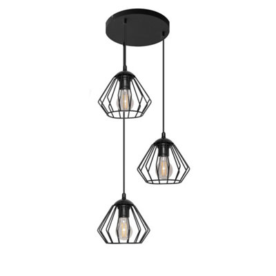 Luminosa Lighting Luminosa Agat Cluster Pendant Ceiling Light Black 38Cm from B&Q