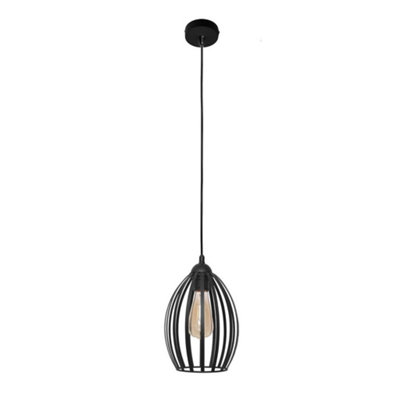 B&Q -  Luminosa Dali Wire Frame Pendant Ceiling Light Black 18Cm